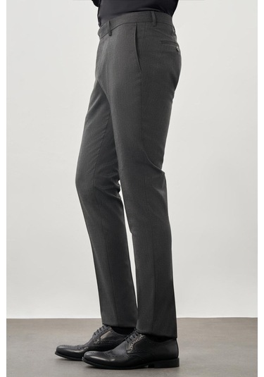 Antrasit Düz Gabardin Esnek Yan Cep Slim Fit Classic Pantolon 1003245209 071 Antrasit