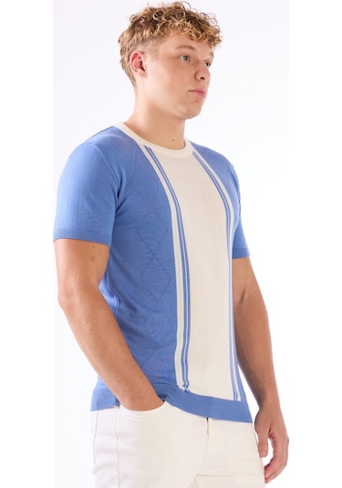 Dufy O Yaka Triko Tshirt Indigo