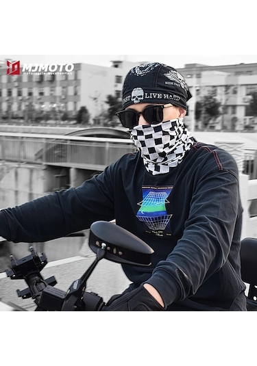 Turcoshop11 H03 Retro Motorsiklet Kask Balaklavası Erkek Yaz Spor Bandana Pirat Şapka