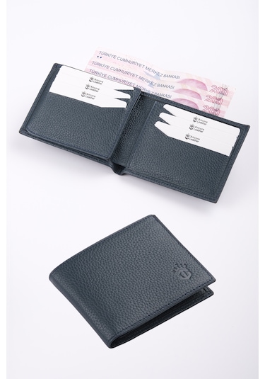 Ancora Leather Hakiki Deri Erkek Cüzdan-26500 Lacivert