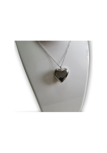 Uzel Çelik Paslanmaz Kararmaz Kalp Şık Zarif Kolye