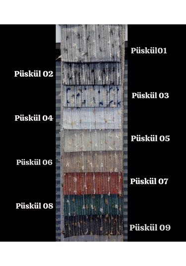 As Perde İthal Püskül Fon Perde 9 Renk Çok Renkli