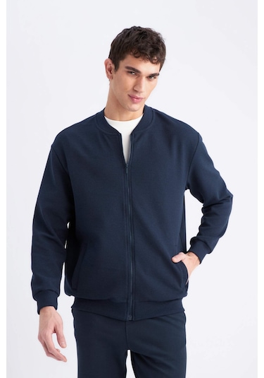 DeFacto Relax Fit Kolej Yaka Dokulu Bomber Hırka D7930AX25SPNV135