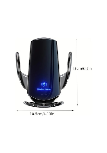 Xuweiwei Siyah Manyetik Araba Kablosuz Sarj Standi Cep Telefonu Tutucu Hizli Sarj Otomatik Sıkma Samsung İphone Uyumlu Xiaomi Icin Siyah