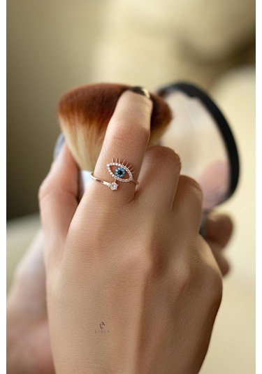 Nazar Göz Gümüş Yüzük-Rose