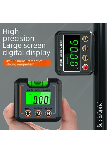 Hangfox Casio Mini Dijital İçinç Ölçer - Lazerli, Manyetik Tabanlı, Işıklandırmalı Ekranlı, Abs Malzeme, Tepe/manzaralı Taraf Ölçümü Aleti Dl1908