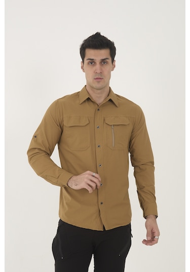 Camp Scoutland Camp376 Outdoor Tactical Rahat Ve Kullanışlı Su İticili Erkek Taktik Gömlek Hardal