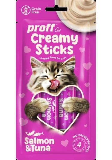 Proff Creamy Ton Balıklı ve Somon Balıklı Kedi Ödülü 4'lü