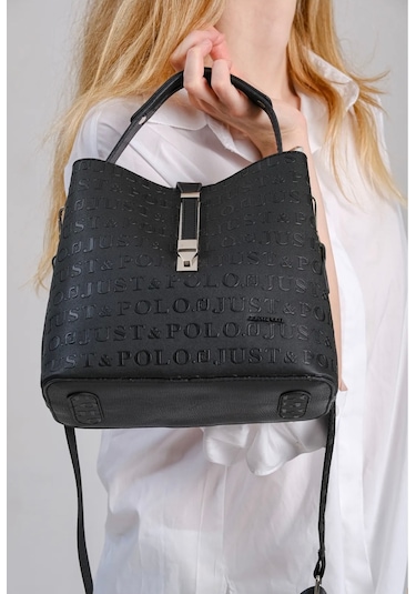 Just Polo Kadın Gofraj Baskılı Büyük Boy El Çantası 4028 Taba