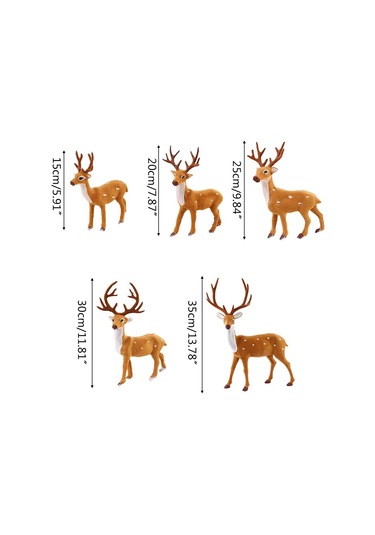 Geeksen Sarı Renkli Mini Geyik Figürü Noel Ağaçları İçin Dekoratif Süs