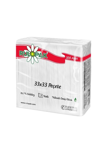 Rulopak 33X33 Garson Katlama Peçete 100 Adet 12'Li Paket