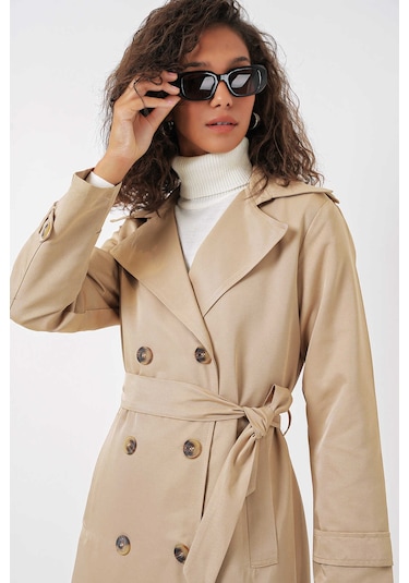 Gabria Ön Düğmeli Trenchcoat Bej