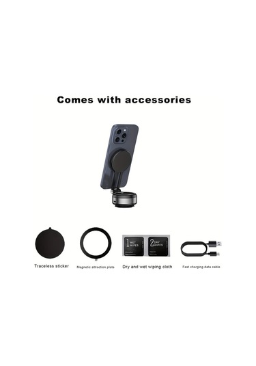 Xuweiwei Simli Gri Cz16 Güçlü Çift Yönlü Emişli Manyetik Telefon Tutucu Abs Standı Ofis Fitness Banyo Mutfak Araba Navigasyon Için