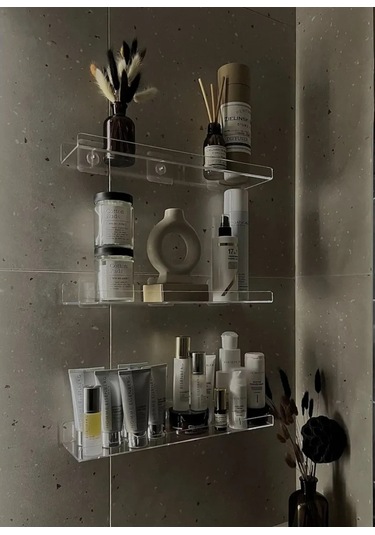 Flybuy Yemek Ve Banyo İçin Delme Gerektirmeyen Beyaz Duvar Rafları 138102982 Beyaz