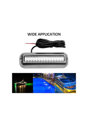 Xiyyadms Yat Ve Tekneler İçin 42 Led Su Geçirmez Paslanmaz Çelik Alt Su Aydınlatma Lambası Beyaz Işık