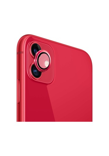 Safeus Safir Temperli Kamera Lens Koruyucu, Apple Uyumlu iPhone 11 İle Kırmızı