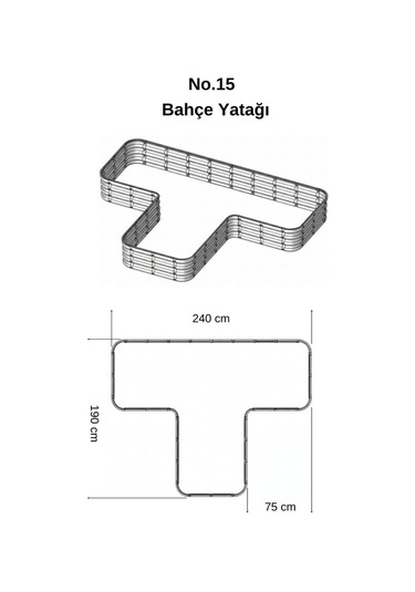 Modüler Yükseltilmiş Bahçe Sebze Yatağı No:15 240x190 Bej
