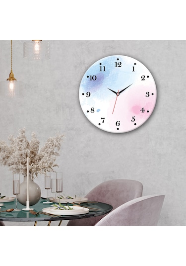 Decorita Cam Saat | Water Color Effects | Çap40cm Çok Renkli