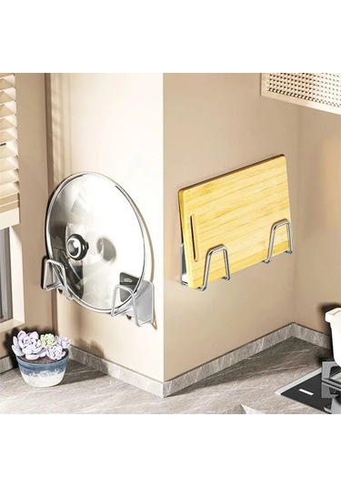 Kangvka Mutfak Çekmecesi Duvarlı Organizatör - 304 Paslanmaz Çelik, 4 Kg Yük Kapasitesi, 2 Adet, Sabit Ve Dayanıklı, Lüx Ayna Gri Gümüş