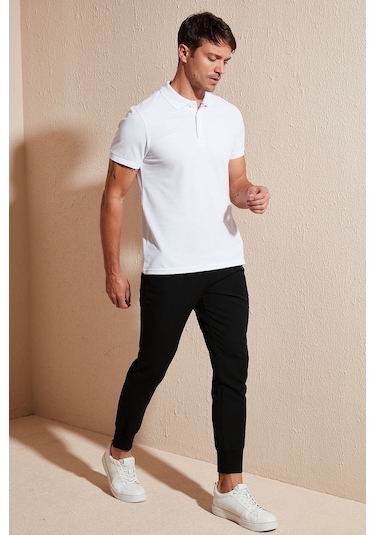 Buratti Pamuklu Regular Fit Düğmeli Erkek Polo Yaka T Shirt 5902127 Beyaz