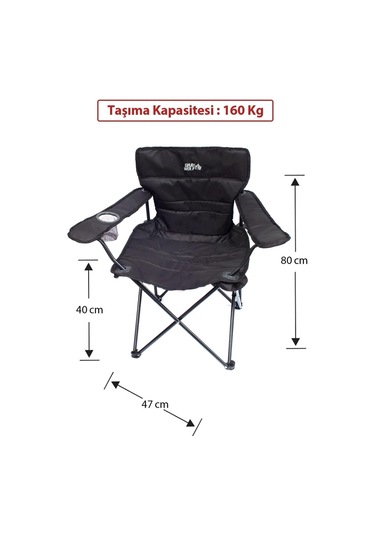 Gray Wolf Bardaklı Kamp Sandalyesi - Siyah Bp200 Kamuflaj Çok Renkli