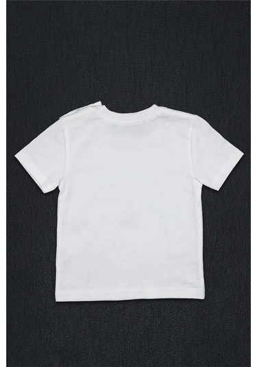 Kız Bebek Beyaz Monna Rosa Esneyen Ayıcık Detaylı Yazlık Tişört Beyaz