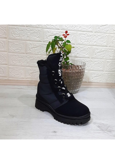 Twingo 875 Siyah Zümrüt İçi Kürklü Fermuarlı Bayan Bot 001