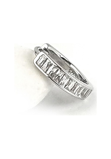 Baget Zirkon Taşlı 925ayar Gümüş Tek Erkek Halka Küpe Gümüş