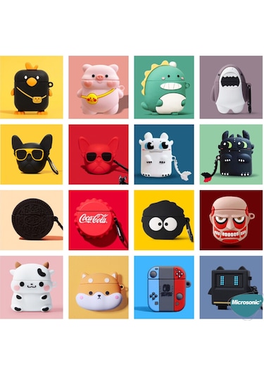 Microsonic AirPods Pro Kılıf Cartoon Figürlü Silikon Avokado