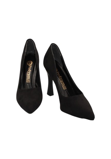 Celira Siyah Süet Topuklu 8 Cm Kadın Stiletto Ayakkabı Siyah