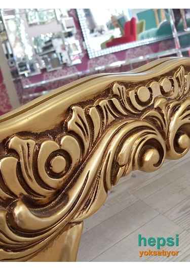 Bihter Model Altın Renk Varaklı Ayaklı Boy Aynası