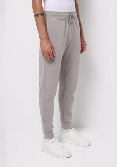 Colins Slim Fit Orta Bel Düz Erkek Gri Eşofman Altı Cl1077099 Q1.v2 Lgr Açık Gri