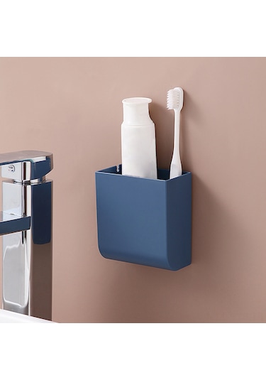 Symbee Beyaz Duvar Kurulu Usb Şarjlı Telefon Tutucu - Çok Amaçlı Plastik Depolama Kutusu - Delme Yok Taşınabilir Organizer Beyaz