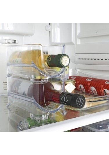 Bayev 2'li Buzdolabı Içi Pratik Geçmeli Rafı Şişe Zoomanizeri Şeffaf