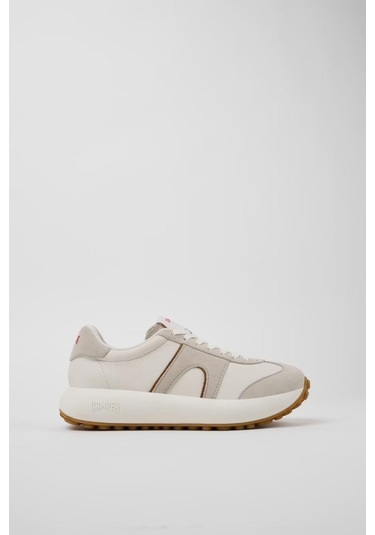 Kadın Pelotas Athens Deri & Süet Sneakers - Beyaz-10105 Koyu Kahverengi