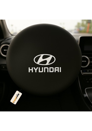 Hyundai Araba Penye Kumaş Direksiyon Kılıfı Siyah - Direksiyon Koruyucu Kılıf Siyah