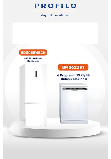 Profilo BD3055WECN - BMS623V1 2'li Buzdolabı Avantajlı Set