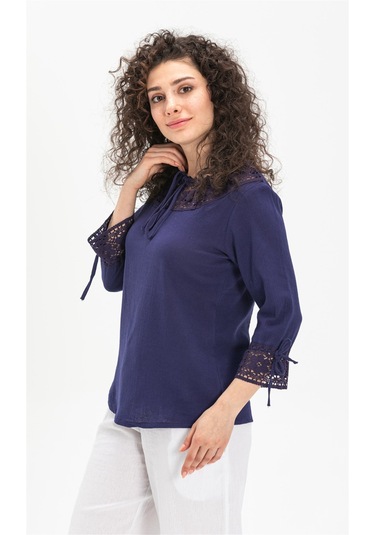 Zehra Şile Bezi Bluz Mor Mor