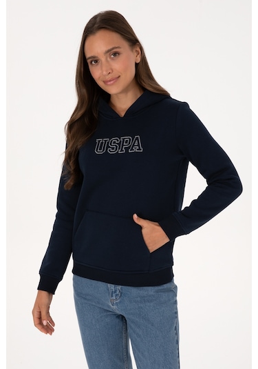 U.S. Polo Assn. Kadın Lacivert Şardonlu Kapüşonlu Basic Sweatshirt 50313566-VR033 U.S. Polo Assn. Kadın Lacivert Şardonlu Kapüşonlu Basic Sweatshirt 50313566-VR033
