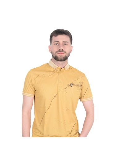 Cengiz İnler Baskı Desenli Erkek Polo Yaka  T-shirt