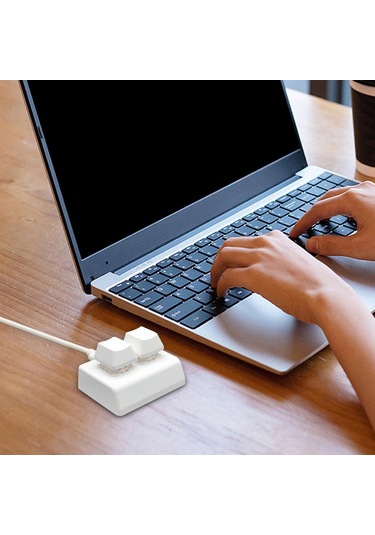 Suntek 2 Tuşlu Klavyesi, Type C Pc Programlama Makro Ses Beyaz