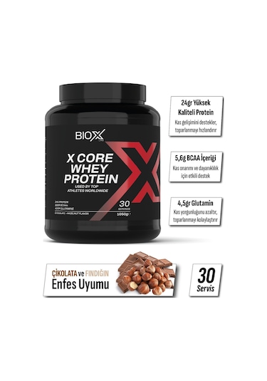 Whey Protein Tozu Çikolata & Fındık Aromalı 1050 Gr 30 Servis + Shaker