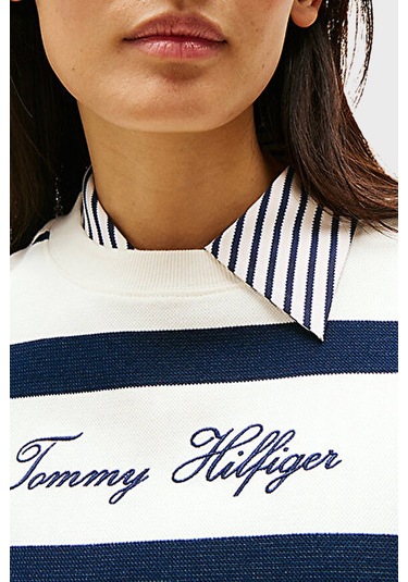Tommy Hilfiger Bayan Sweat Ww0ww45743 0fg Beyaz-lacivert Beyaz-lacivert