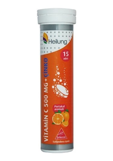 HEİLUNG VİTAMİN C 500 MG + ÇİNKO  15 EFERVESAN TABLET