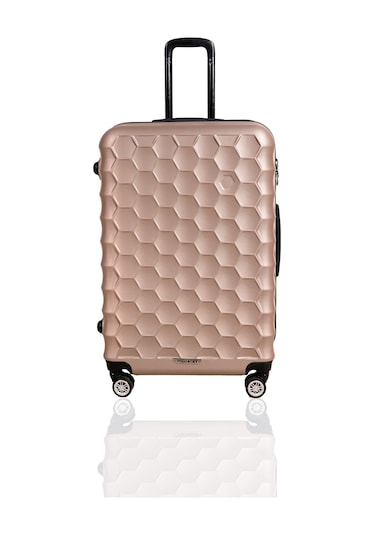 Polo&Sky Petek Model Gold Renk Büyük Boy Valiz Bavul Altın