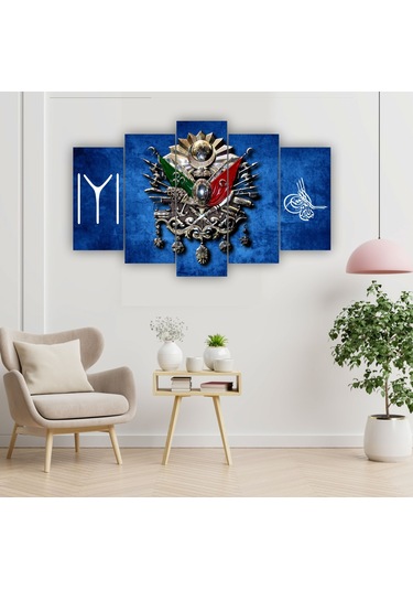 Osmanlı Tuğrası... 5 Li Tablo 60x90 Mdf