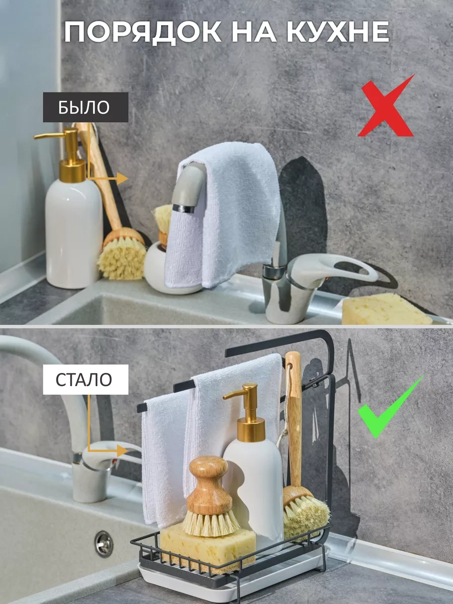 Trenco Mutfak İçin Deterjanlar Ve Süngerler İçin Evrensel Durulama Standı 156392841 Siyah