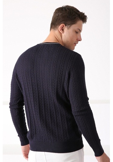 Ferraro Lacivert V Yaka Erkek Pamuk Kazak Lacivert (456045976) Lacivert