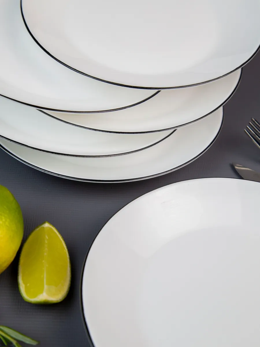 Olaff Lux Tabak Seti 6 Adet Düz 18 Cm 323373132 Beyaz