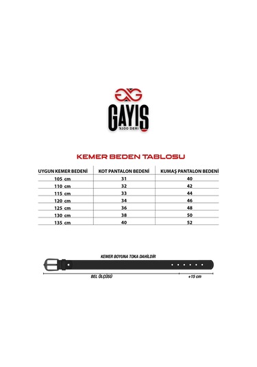 Gayış Özel Kutulu Hakiki Manda Derisi Erkek Kot Pantolon Kemeri Mavi